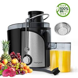 Homgeek Juicer, Juicer Extractor with Wide Mouth, Centrifugal Juicer with Dual Speed and Anti-Sh ...