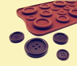 Drhob 1pcs Hot Sale Useful Silicone Chocolate Ice-Cubes Tray Mold For 19 buttons Shape Cooking Tools