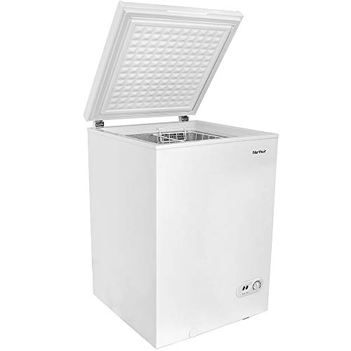 Northair Chest Freezer 3.5 Cubic Feet with Removable Basket, Free ...