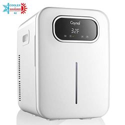 CAYNEL 20 Liter Compact Fridge Cooler and Warmer, Portable Mini Personal Fridge, Dual-Core Cooli ...