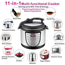 Electric Pressure Cooker 4Qt Slow Cook Programmable 18 Kinds of Cooking Option with Stainless St ...