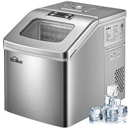 Ice Maker Machine 48 lbs ice in 24 hours Portable Ice Maker for Countertop Clear Square Ice Cube ...