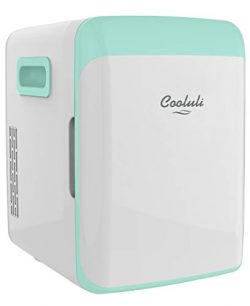 Cooluli Classic Turquoise 10 Liter Compact Portable Cooler Warmer Mini Fridge for Bedroom, Offic ...