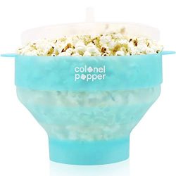 Colonel Popper Popcorn Popper Microwave Popcorn Maker Silicone Air Popper (Fresh Mint)