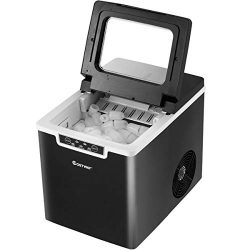 COSTWAY Countertop Ice Maker, 26LBS/24H Portable Electric Ice Machine, 9 Bullet Ice / 8 Min, Int ...