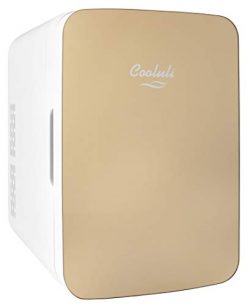 Cooluli Infinity Gold 10 Liter Compact Portable Cooler Warmer Mini Fridge for Bedroom, Office, D ...