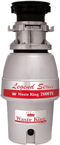 Waste King L-2600TC Controlled Activation 1/2 HP Garbage Disposal with Safer Controlled Grinding ...