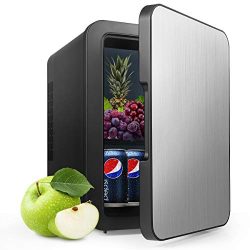 Mini Fridge with Cooler and Warmer, 4 Liter Large Capacity Portable Compact Fridge, Super Quiet  ...