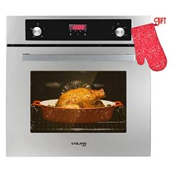 Single Wall Oven, GASLAND Chef GS606DS 24″ Built-in Natural Gas Oven, 6 Cooking Functions  ...