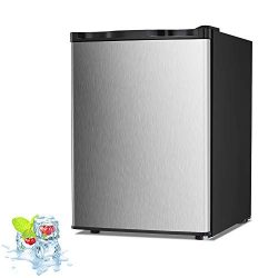 Kismile 2.1 Cu.ft Upright Freezer with Compact Reversible Single Door,Removable Shelves Free Sta ...