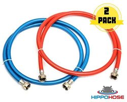 Washing Machine Hoses Stainless Steel – Braided Washer hose 6 ft Burst Proof (2 pack) R ...