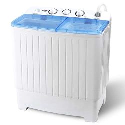 ZENY Portable Compact Twin Tub Laundry Washing Machine 17.6lbs Capacity Mini Washer Spinner for  ...
