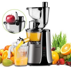 Wide Chute Slow Masticating Juicer Picberm PB2210B Cold Press Juicer Extractor with Two Speed Mo ...