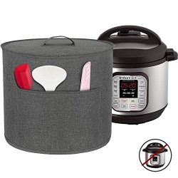 Homai Dust Cover for 8 Quart Instant Pot Pressure Cooker, Cloth Cover with Pockets for Holding E ...