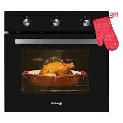 Single Wall Oven, GASLAND Chef GS606MB 24″ Built-in Natural Gas Oven, 6 Cooking Functions  ...