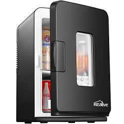 Mini Fridge with Cooler and Warmer, 15 Liter/18 Cans AC/DC Portable Compact Fridge, Thermoelectr ...