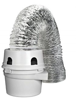 Dundas Jafine TDIDVKZW Indoor Dryer Vent Kit with 4-Inch by 5-Foot Proflex Duct, 4 Inch, White ( ...